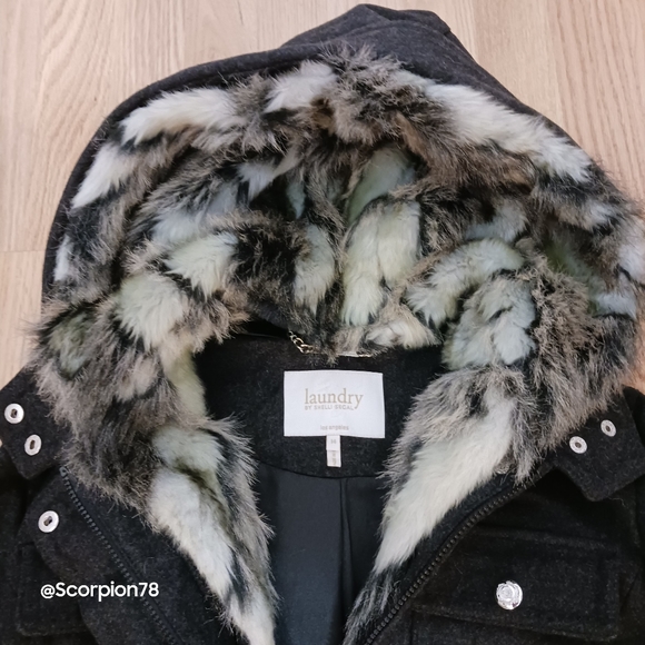 Laundry X Shelli Segal Wool/Faux Fur Parka Military Jacket Size 14 for Women - Picture 7 of 10